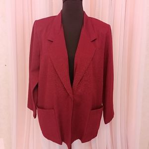 Vintage Diana Richard Oversized Maroon Blazer size 14